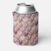 Metallic Pearlized Rose Gold Hearts Insulated Can  Blikjeskoeler (Blikje Achterkant)