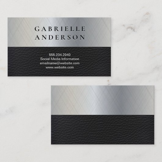 Metallic penseel | Leder Visitekaartje (Voorkant / Achterkant)