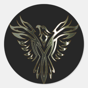 Metallic Phoenix Ronde Sticker