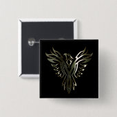 Metallic Phoenix Vierkante Button 5,1 Cm (Voorkant /achterkant)