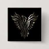 Metallic Phoenix Vierkante Button 5,1 Cm (Voorkant)