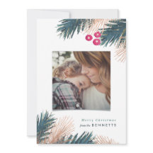 Metallic Pine Boughs and Berries Christmas Kaart