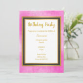 METALLIC PINK BLACK & GOLD EMBOSSED BIRTHDAAG KAART (Staand voorkant)