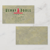 Metallic Plaster Interior Designer Branding Visitekaartje (Voorkant / Achterkant)