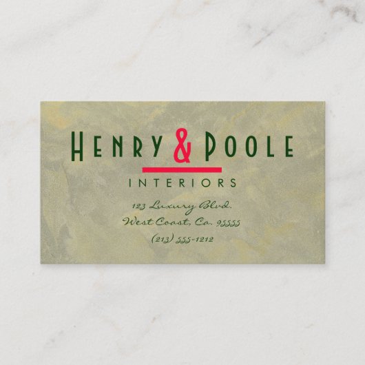 Metallic Plaster Interior Designer Branding Visitekaartje (Voorkant)