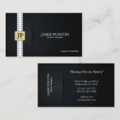 Metallic Platinum Gold & Black interieur design Visitekaartje (Voorkant / Achterkant)