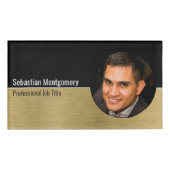 Metallic Professional Geborsteld Goud Aangepaste F Naambadge (Voorkant)