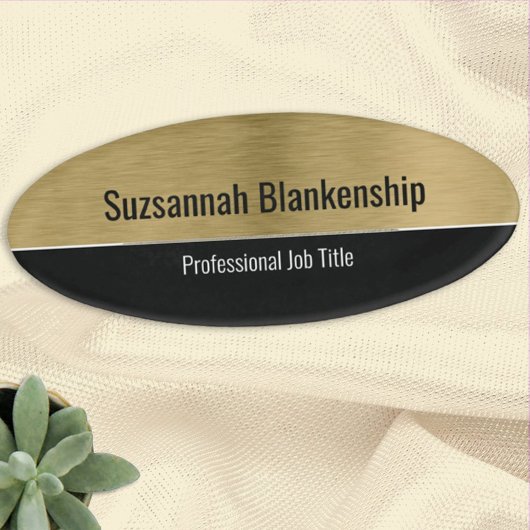 Metallic Professional Pensed Gold Custom Naambadge