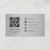 Metallic Professionele Bedrijfslogo QR-code Visitekaartje (Voorkant)
