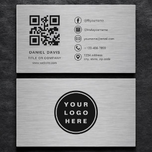 Metallic Professionele Bedrijfslogo QR-code  Visitekaartje