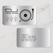 Metallic professionele DJ-speler Visitekaartje (Voorkant / Achterkant)