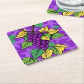 Metallic Purple Grapes Camo Coaster Set Kartonnen Onderzetters (Schuin)
