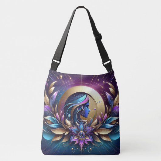 Metallic purples Teals Blues Gold Crossbody Tas (Voorkant)