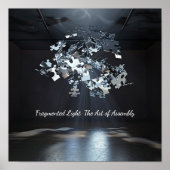 Metallic Puzzle Chaos: zwevende Abstracte kunst Poster (Voorkant)