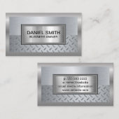 Metallic rand geborsteld | Metalen patroongrip Visitekaartje (Voorkant / Achterkant)