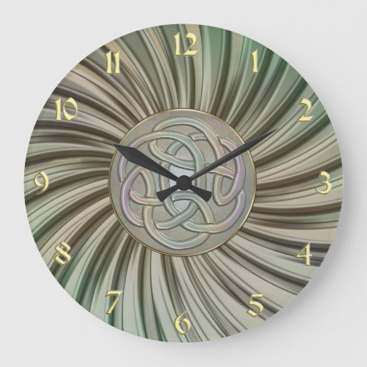 Metallic Rays Celtic Knot Metal Clock Grote Klok (Voorkant)