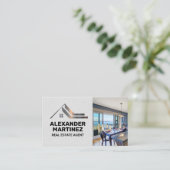 Metallic Real Estate Logo | Home Interieur Visitekaartje (Staand voorkant)