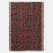 Metallic Red Black Leopard Print Animal Skin Deken (Voorkant Verticaal)