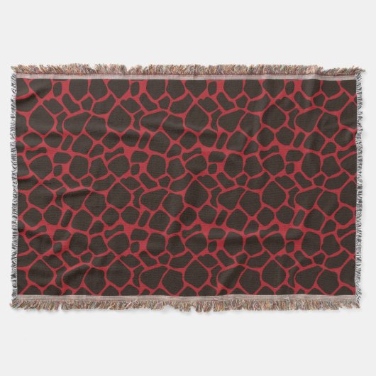 Metallic Red Black Leopard Print Animal Skin Deken (Voorkant)