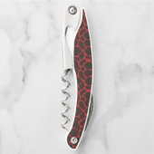 Metallic Red Black Leopard Print Animal Skin Kurkentrekker (Voorkant)