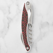 Metallic Red Black Leopard Print Animal Skin Kurkentrekker (Achterkant)