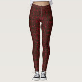 Metallic Red Black Leopard Print Animal Skin Leggings (Voorkant)