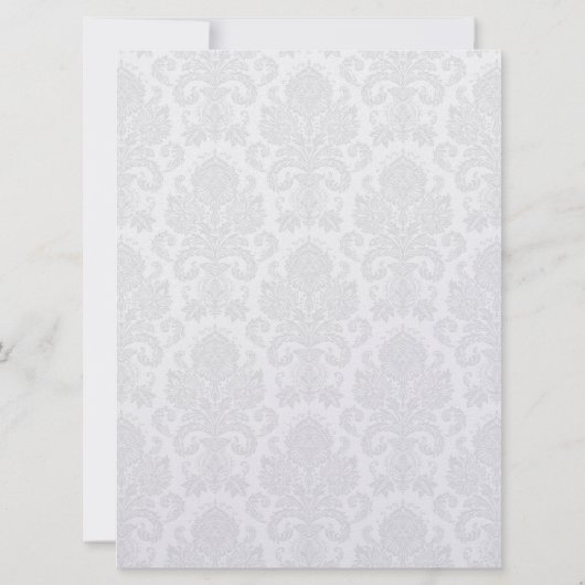 Metallic Red, Black & Silver Damask Wedding Invite Kaart (Achterkant)