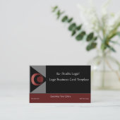 Metallic Red Crescent Moon & Planets Logo Visitekaartje (Staand voorkant)