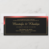 Metallic Red en Gold Islamic Muslim Weduwen Kaart (Achterkant)