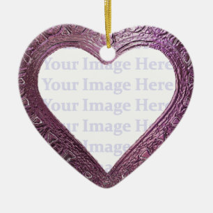 Metallic Red Heart Lijst Keramisch Ornament