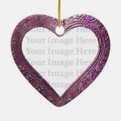 Metallic Red Heart Lijst Keramisch Ornament (Achterkant)