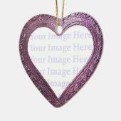 Metallic Red Heart Lijst Keramisch Ornament (Links)