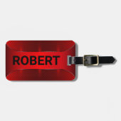 Metallic Red Masculine Geometric Design Bagagelabel (Voorkant horizontaal)