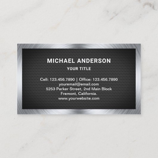 Metallic Red Mesh Handyman Auto Repair Mechanic Visitekaartje (Achterkant)