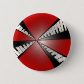 Metallic Red met Black Keyboards Music Button (Voorkant)