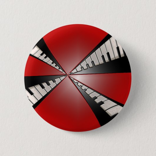 Metallic Red met Black Keyboards Music Button (Voorkant)
