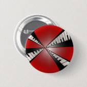 Metallic Red met Black Keyboards Music Button (Voorkant /achterkant)