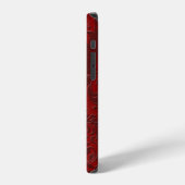 Metallic Red Pensed Aluminium & Dark Red Lace iPhone Hoesje (Linkerkant)