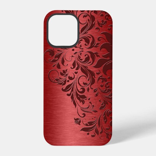 Metallic Red Pensed Aluminium & Dark Red Lace iPhone Hoesje (Achterkant)