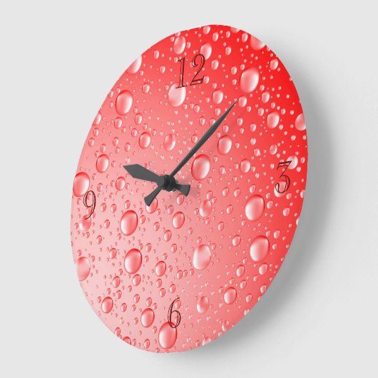 Metallic Red Rain druppels Grote Klok (Hoek)