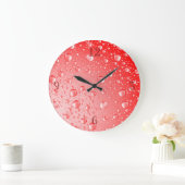 Metallic Red Rain druppels Grote Klok (Huis)