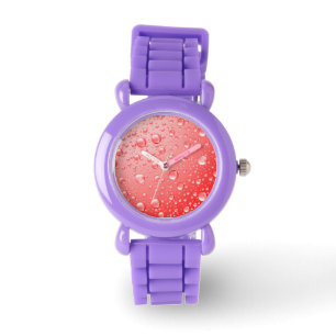 Metallic Red Rain druppels Horloge