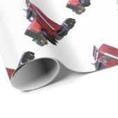 Metallic Red Semi Tractor Traler Traluck Cadeaupapier (Rol Hoek)