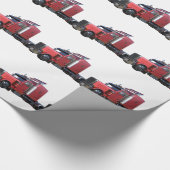 Metallic Red Semi Tractor Traler Traluck Cadeaupapier (Hoek)