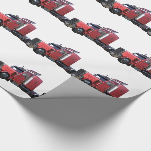 Metallic Red Semi Tractor Traler Traluck Cadeaupapier (Hoek)
