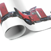 Metallic Red Semi Tractor Traler Traluck Cadeaupapier (Rol Hoek)