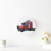 Metallic Red Semi Tractor Traler Truck Ronde Klok (Huis)