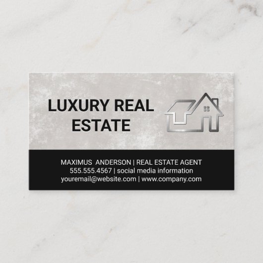 Metallic Residential Building Logo Visitekaartje (Voorkant)