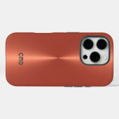 Metallic Rode Textuur Roestvrij staal Look Case-Mate iPhone Case (Achterkant (horizontaal))