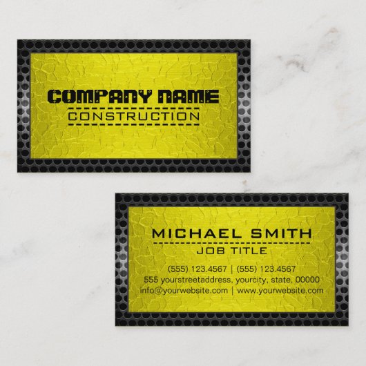 Metallic roestvrij Gold Steel Border Kijk uit Visitekaartje (Voorkant / Achterkant)